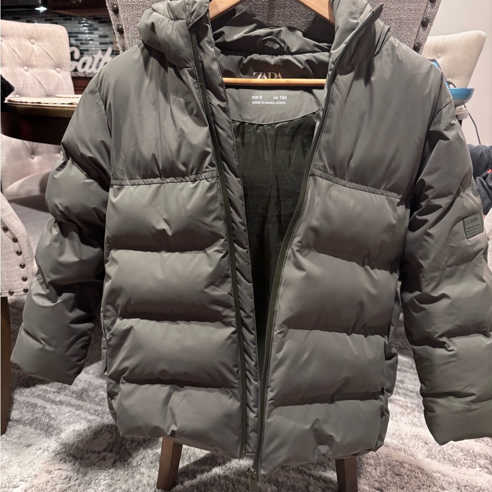 Zara hunter green Quilted Jacket
